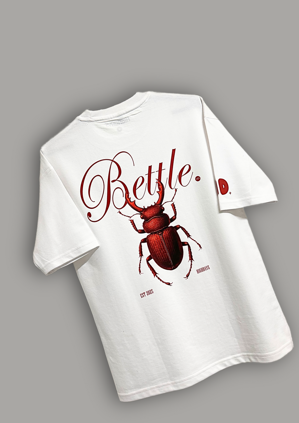 WHITE "Crimson Beetle" Oversized T-Shirt Heavyweight