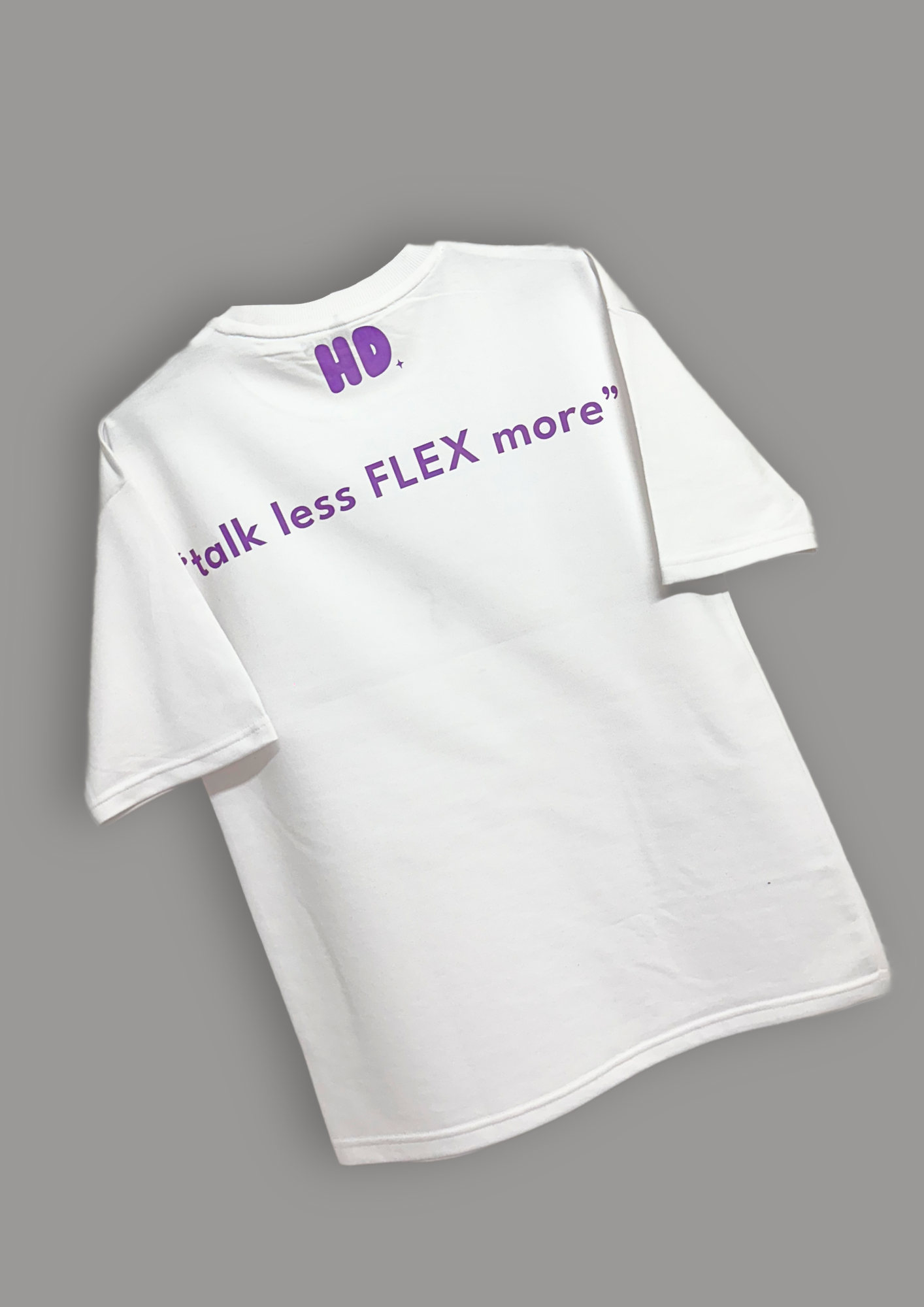 "HD ✦ CLUB" White Oversized T-shirt Heavyweight