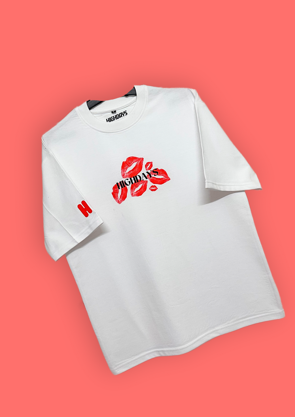 "Red Flag Romance" White Oversized Tshirt Heavyweight