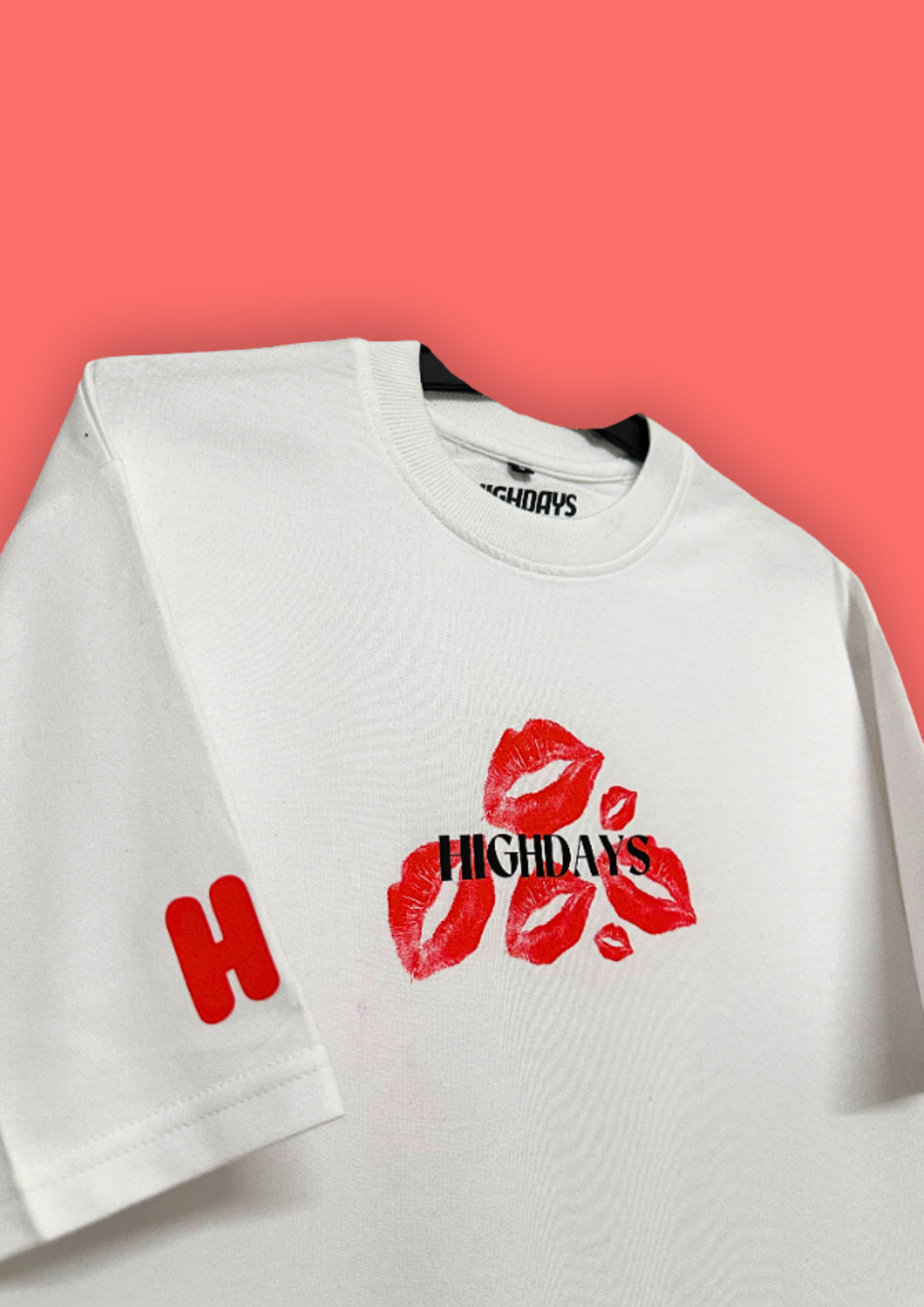 "Red Flag Romance" White Oversized Tshirt Heavyweight