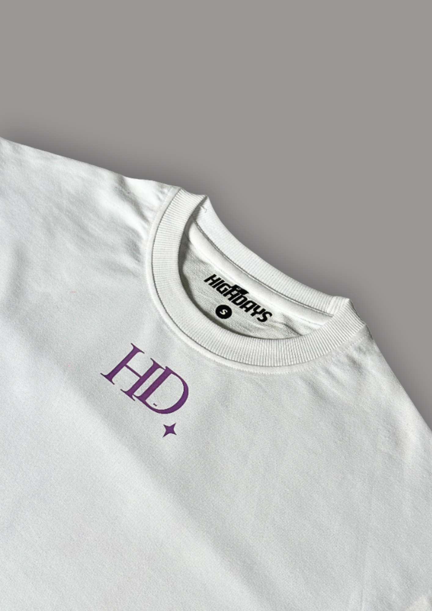 "HD ✦ CLUB" White Oversized T-shirt Heavyweight