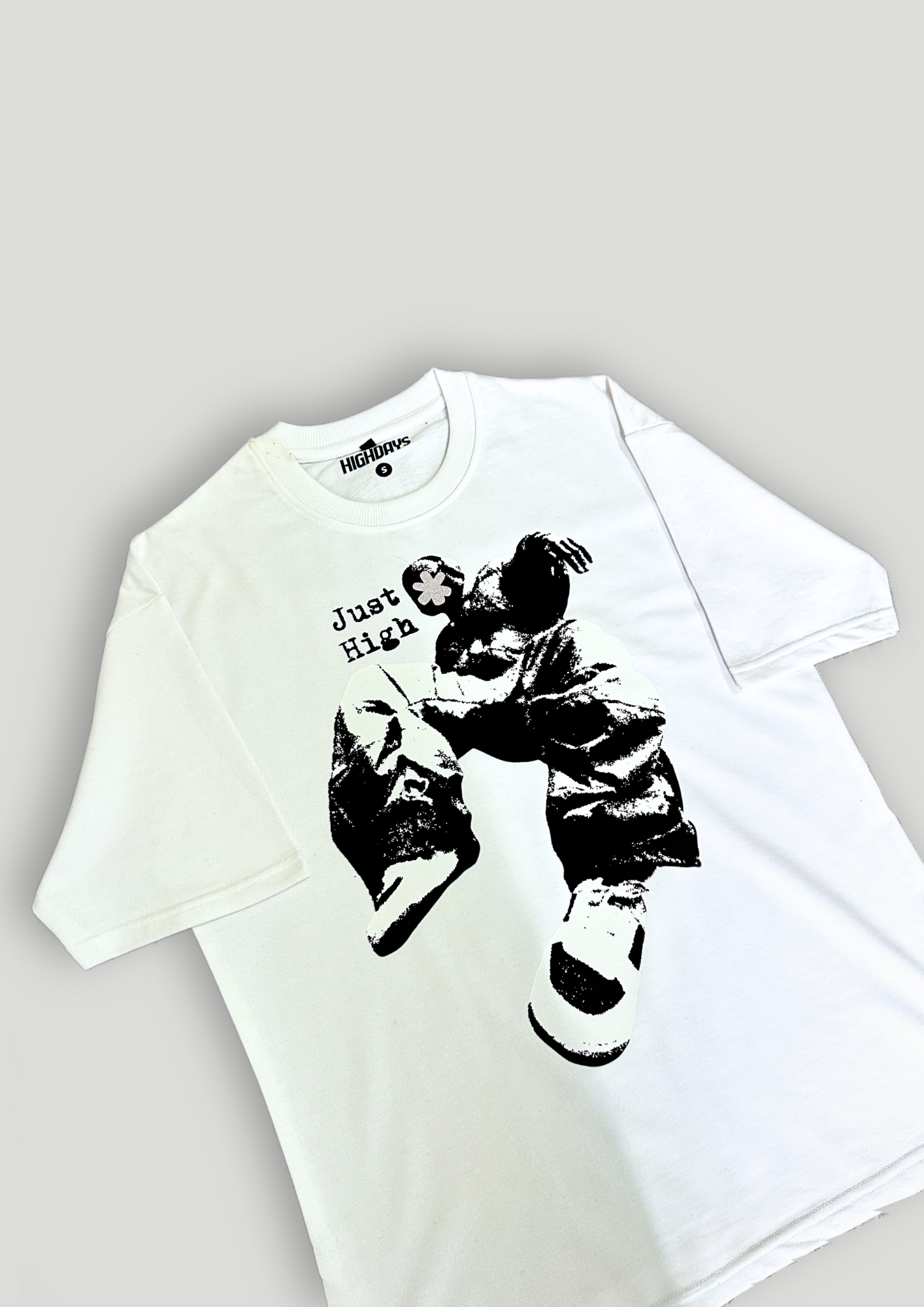 "Dead Air" Oversized White T-shirt