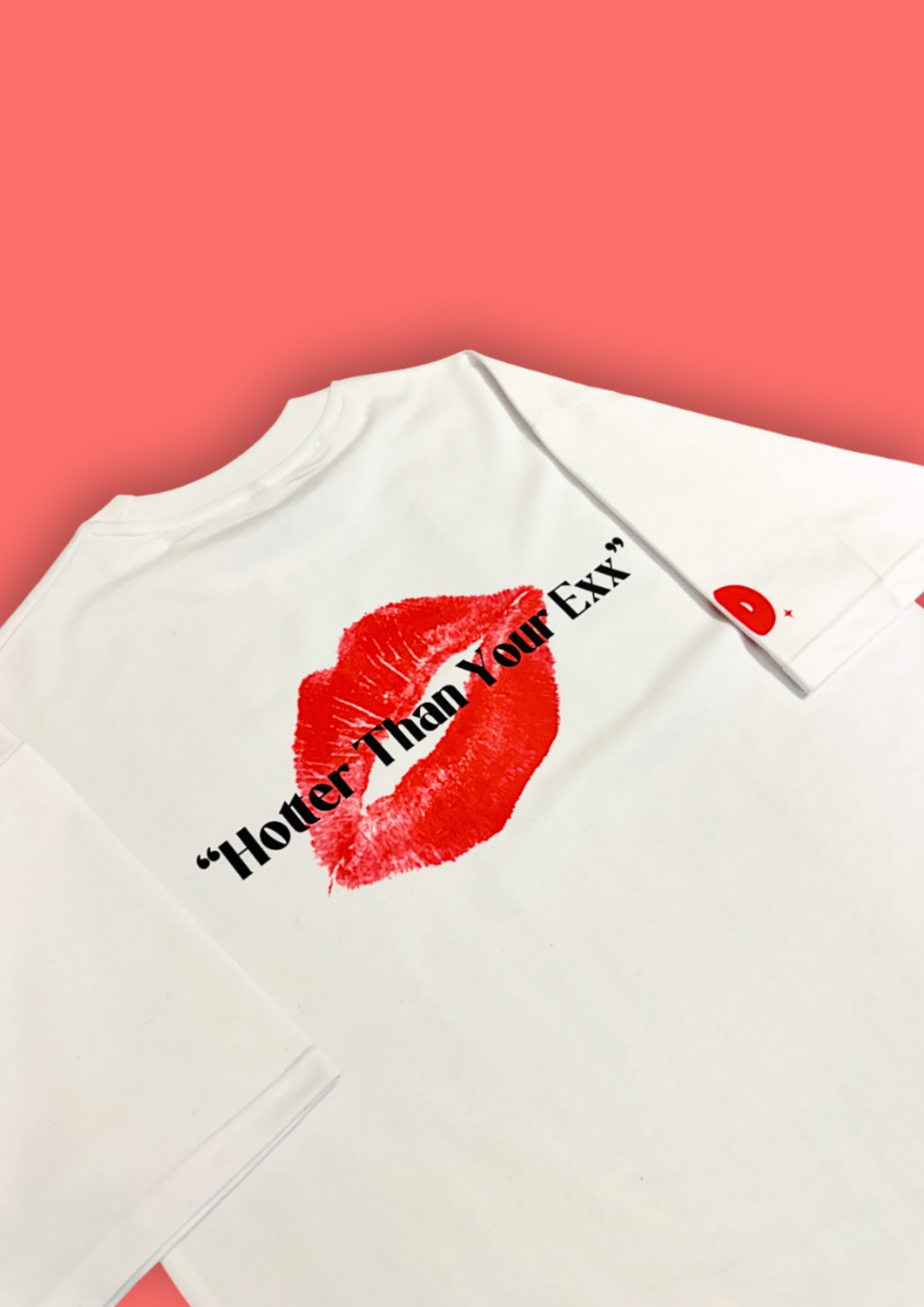 "Red Flag Romance" White Oversized Tshirt Heavyweight