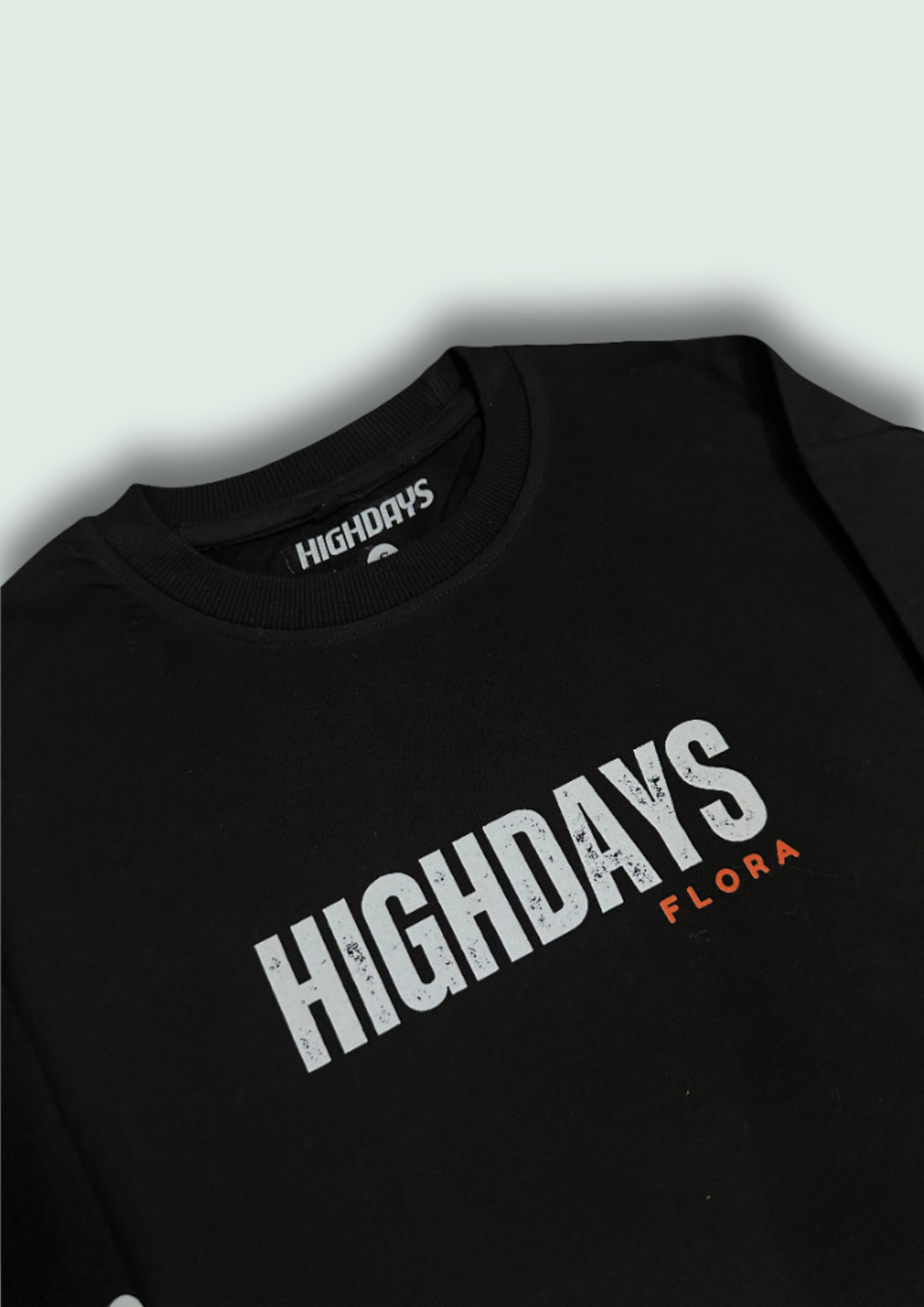 "Flora" Oversized Black T-shirt Heavyweight