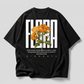 "Flora" Oversized Black T-shirt Heavyweight