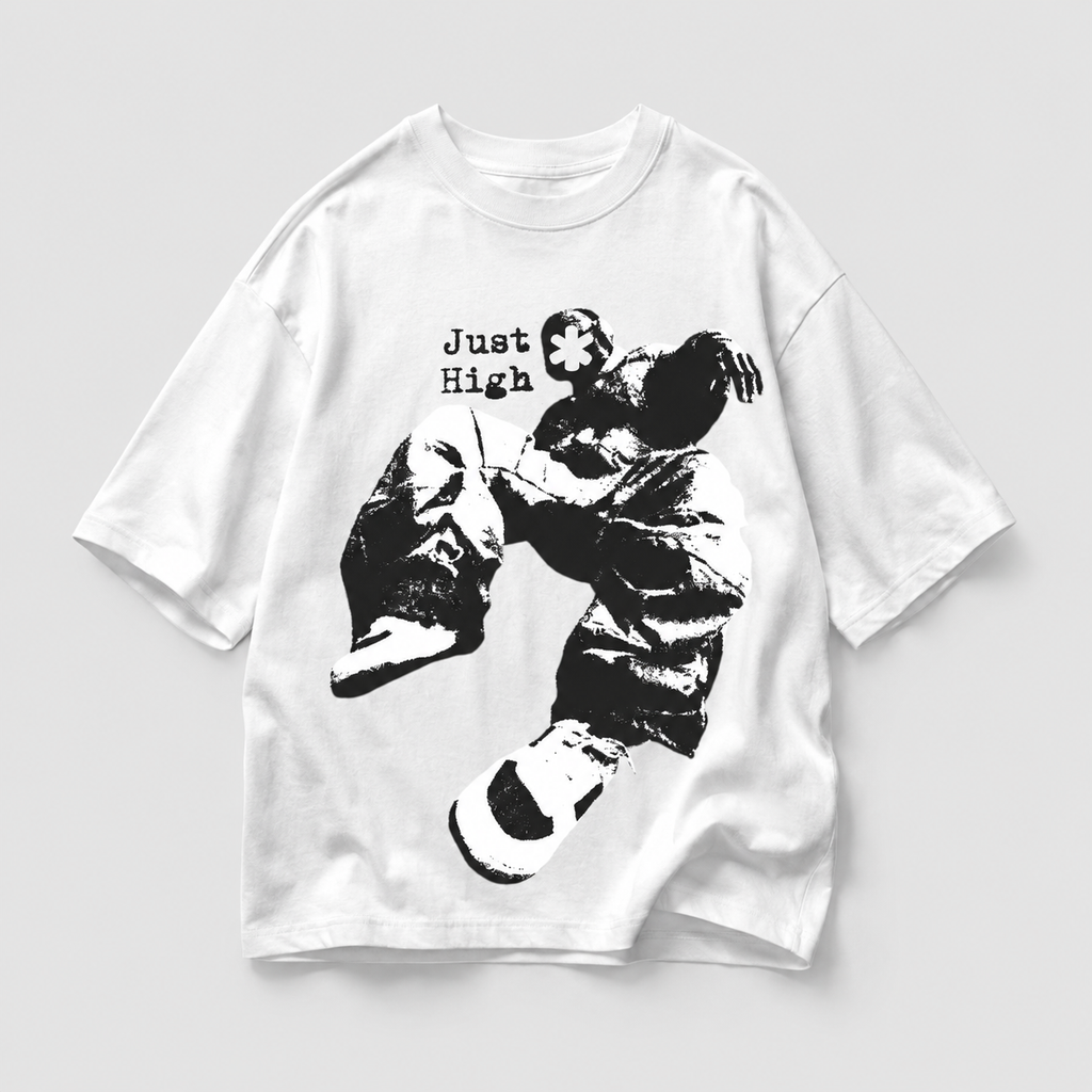 "Dead Air" Oversized White T-shirt