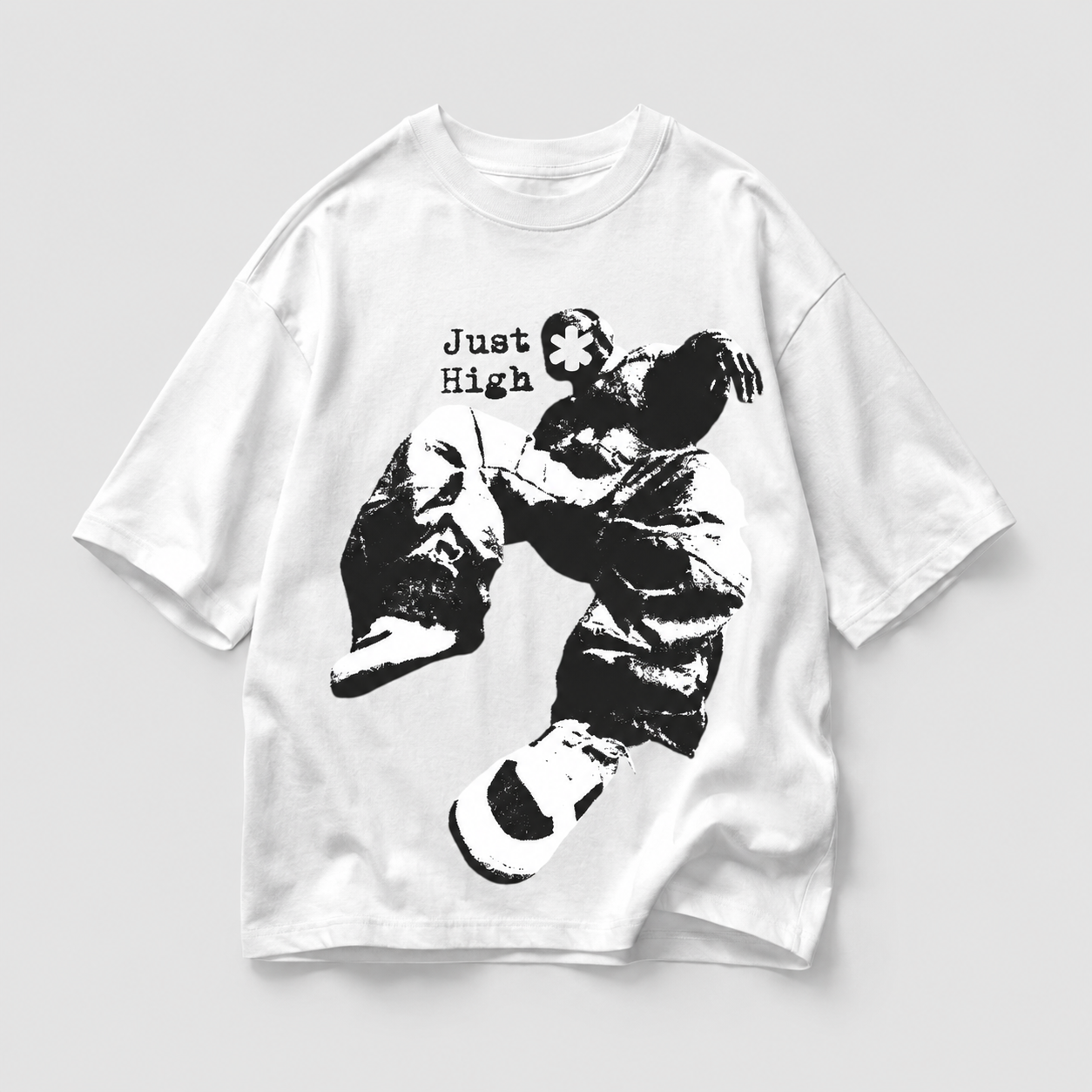 "Dead Air" Oversized White T-shirt