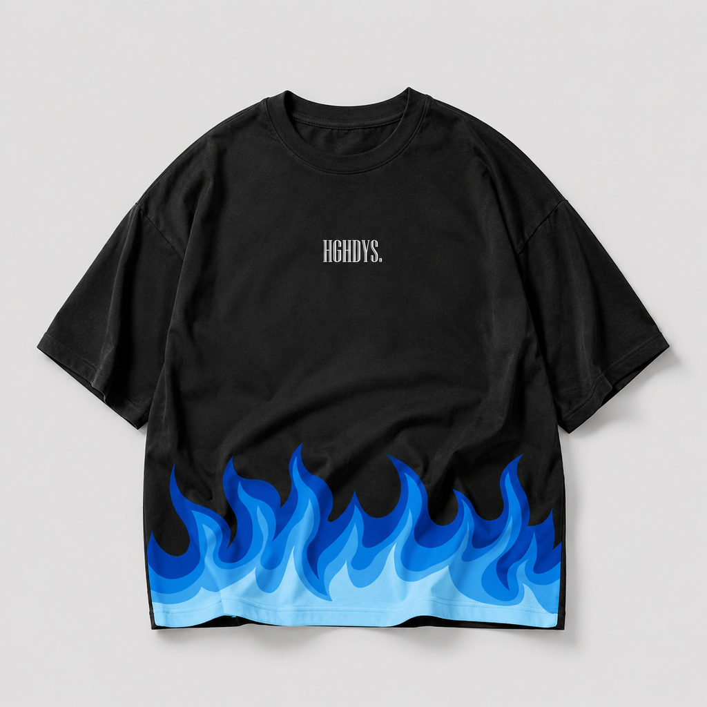 "Blue Burn" Oversized T-shirt Heavyweight