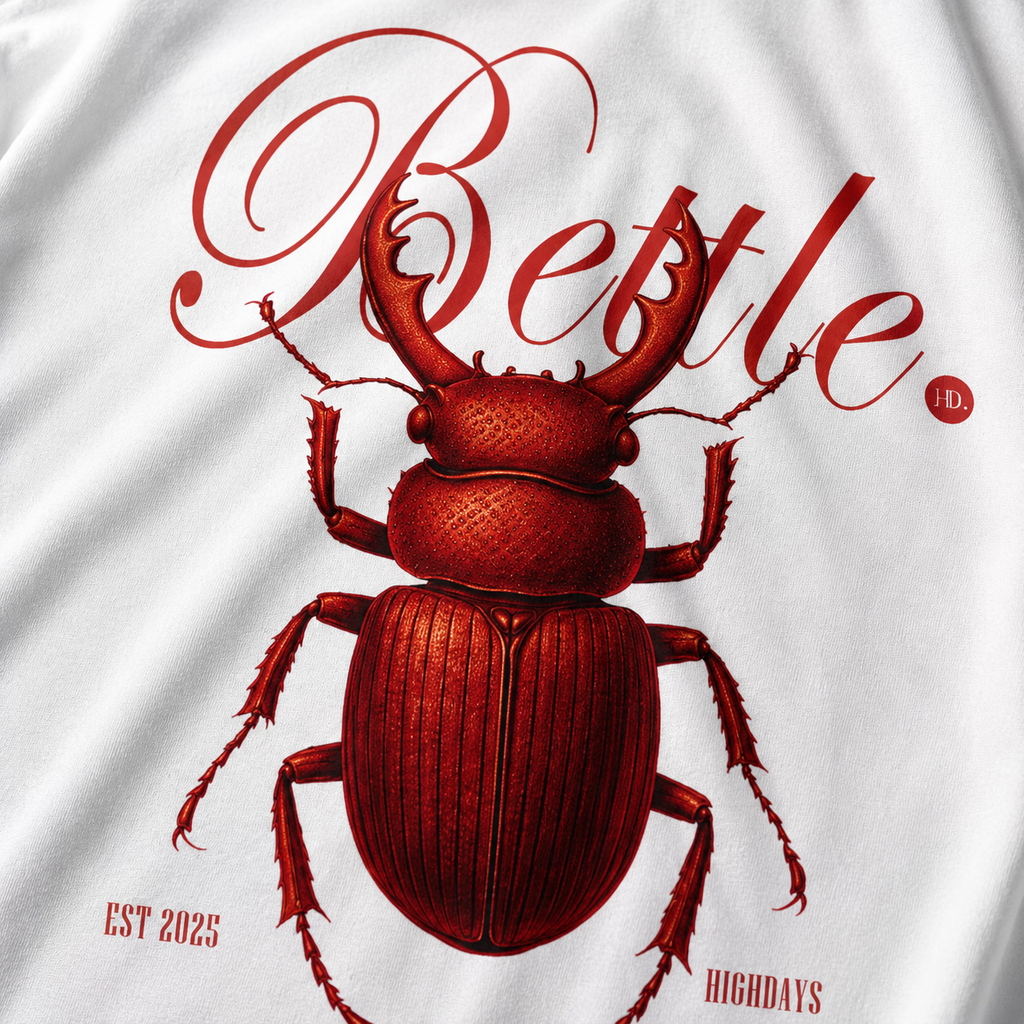 WHITE "Crimson Beetle" Oversized T-Shirt Heavyweight