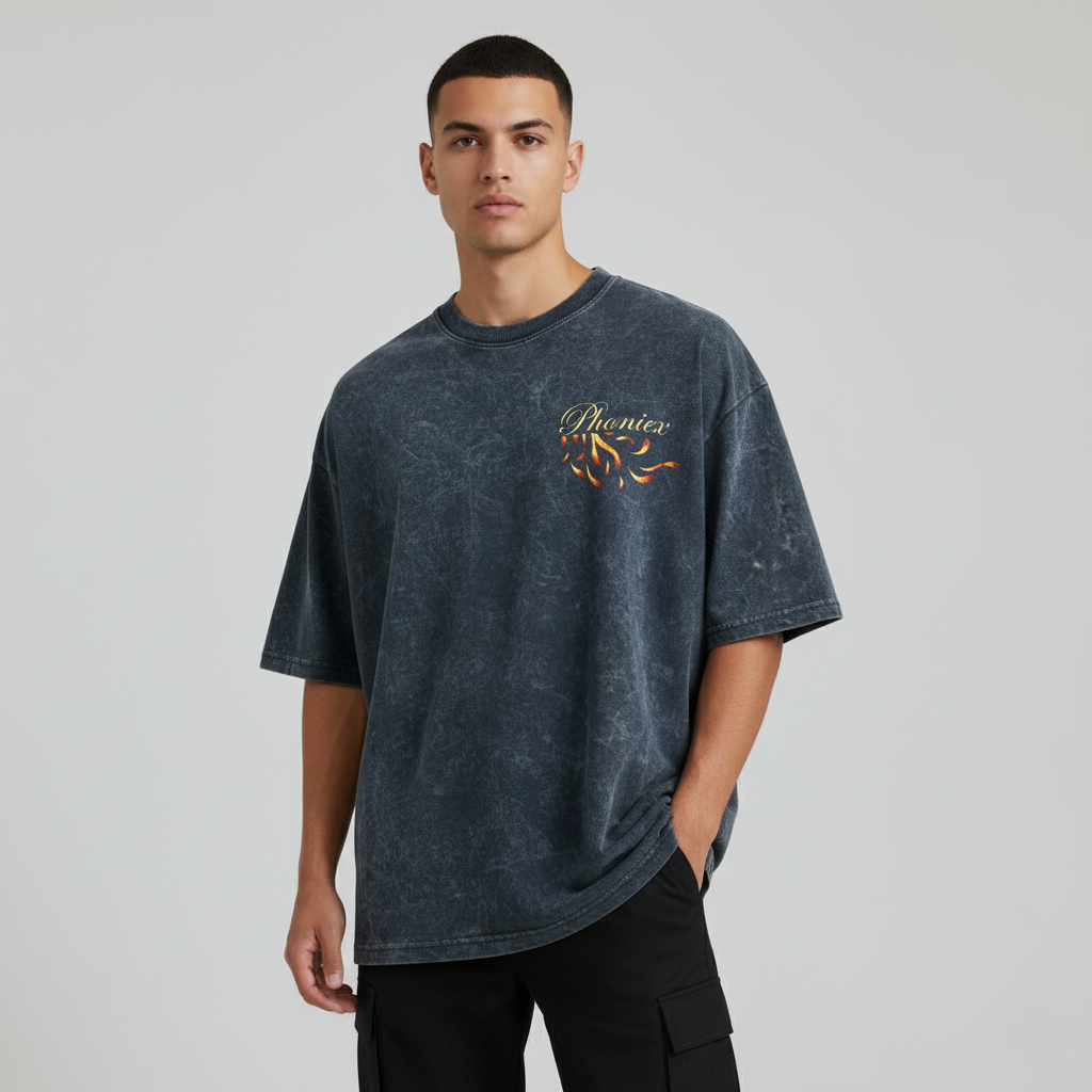 'Rise of Ashes' Acidwash Oversized tshirt
