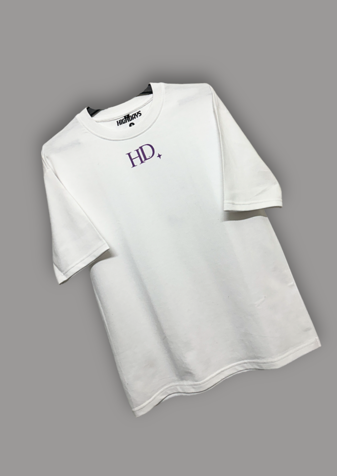 "HD ✦ CLUB" White Oversized T-shirt Heavyweight