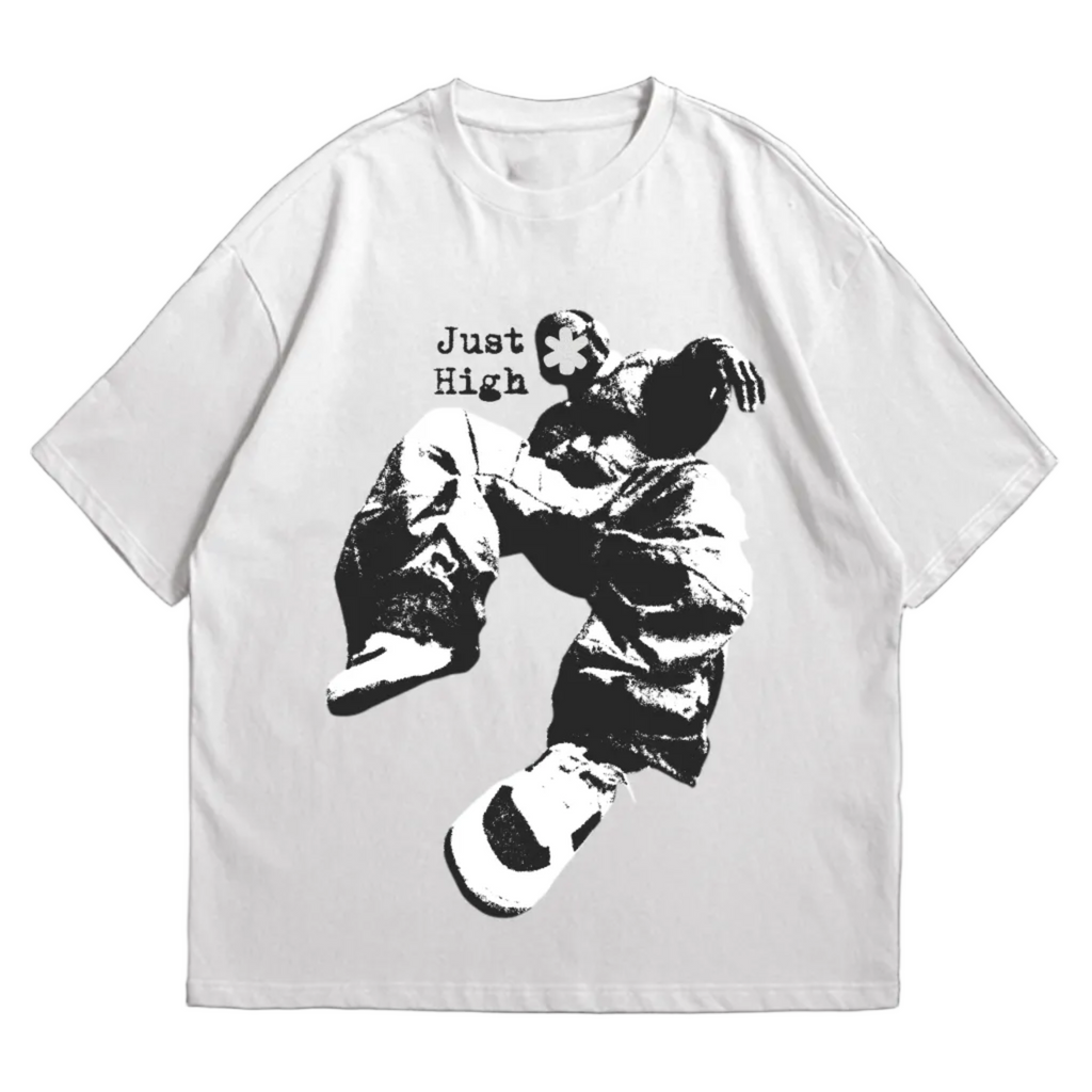 "Dead Air" Oversized White T-shirt
